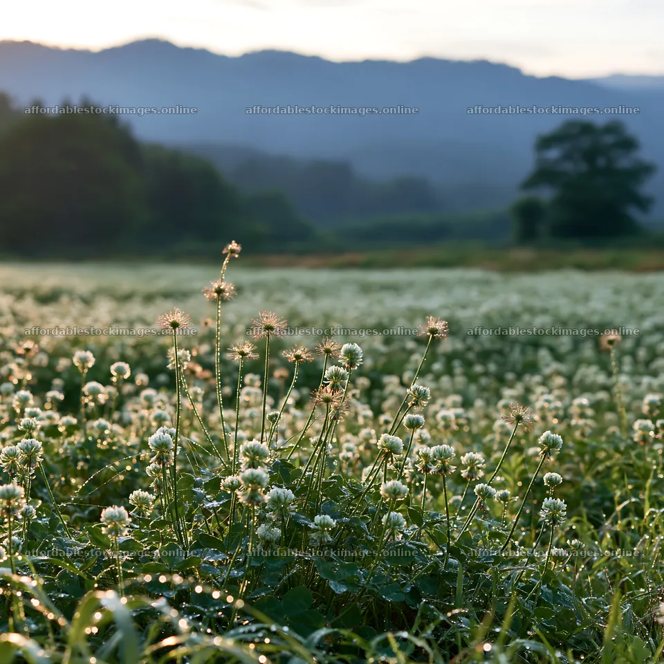 Iwate rain refreshed meadow seedhead foreground – stock images 7938x7938