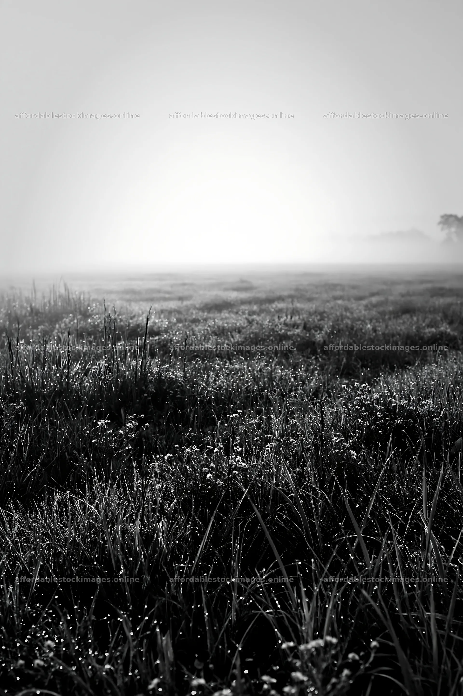 Dew on meadow in Niigata floodplain restoration area – stock images 6480x9722