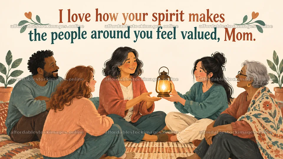 Illustrated Family Greeting for Mom – stock images 10324x5812