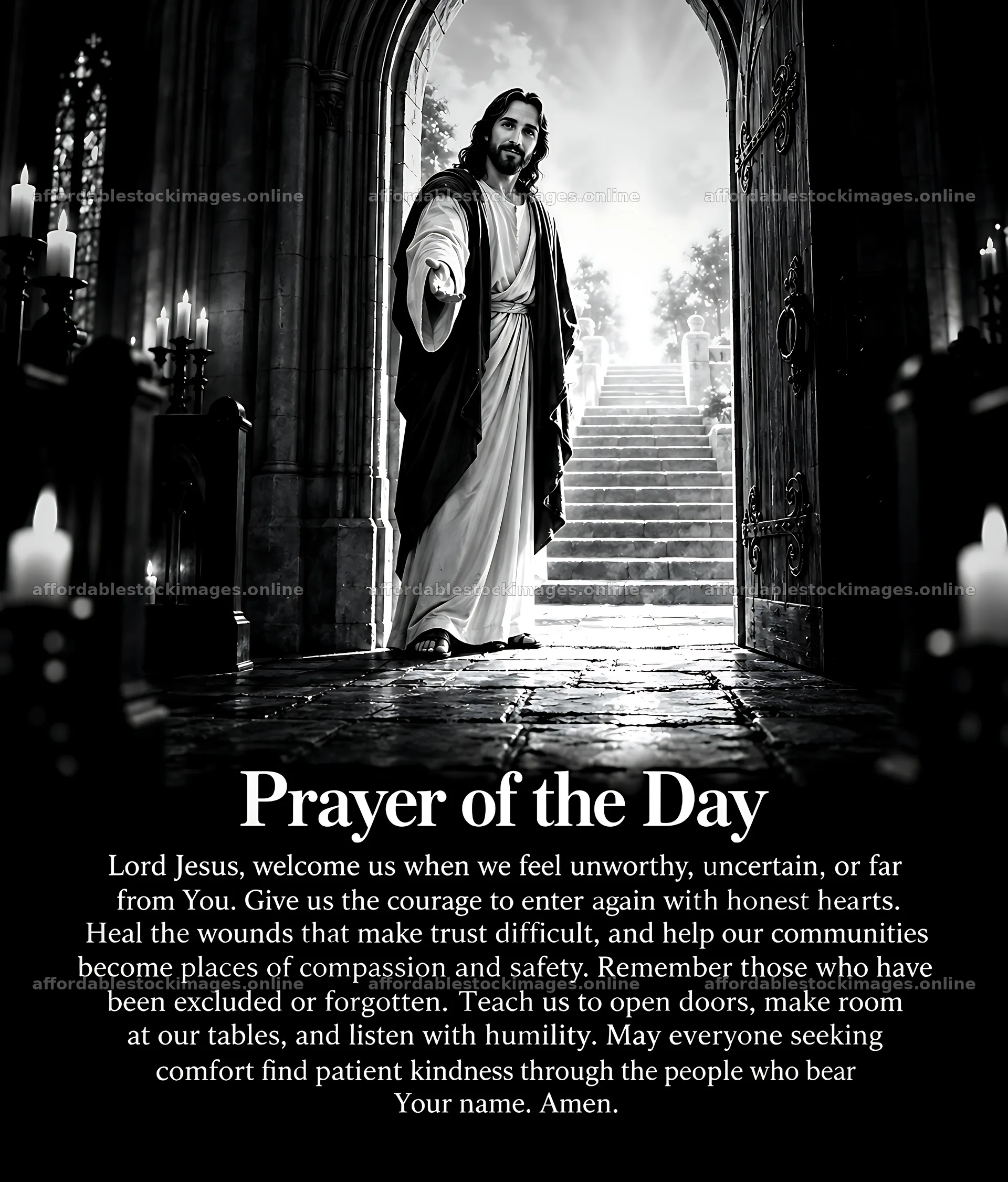 Strength at the cathedral door – stock images 7330x8596