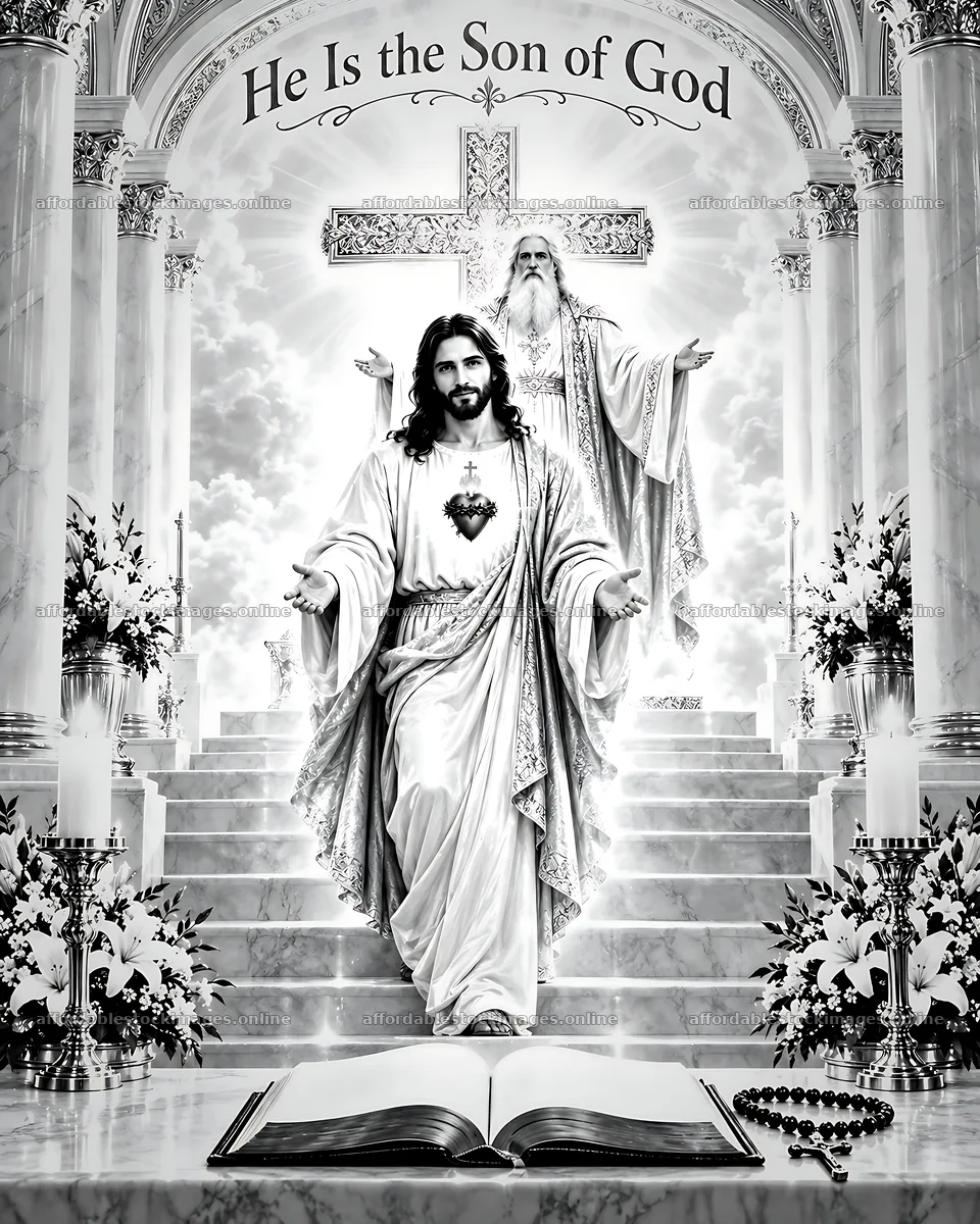 Father's palace of light with jesus and god – stock images 7100x8872