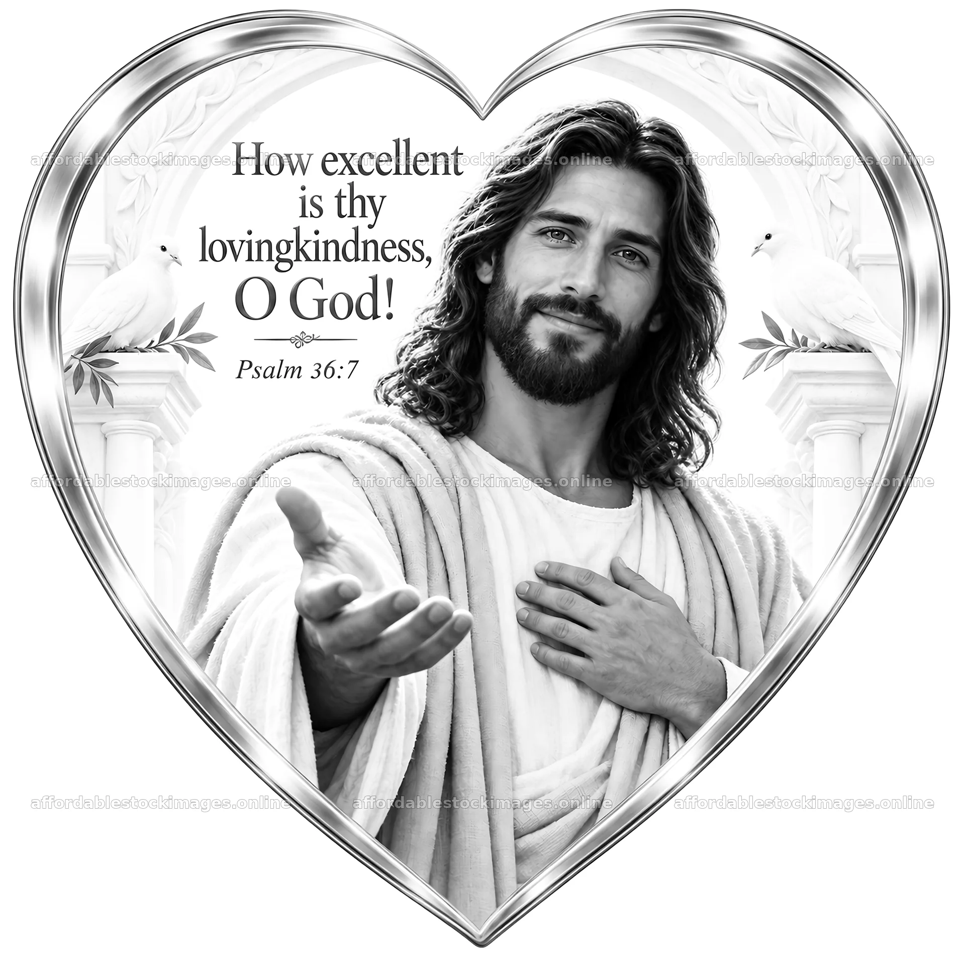 Jesus Christ welcoming with kindness and compassion – stock images 7746x7746