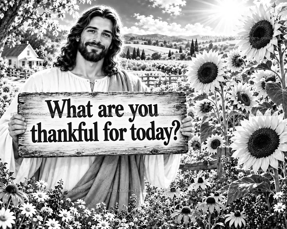 Jesus Christ asks, what are you thankful for today? – stock images 8659x6930