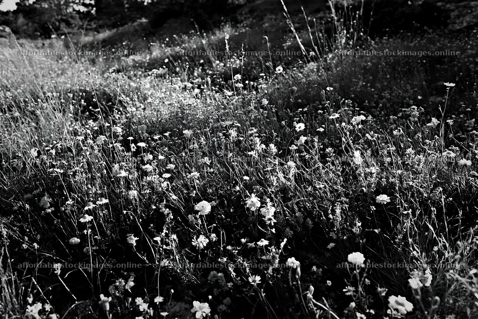 Regenerative meadow filled with various wildflowers – stock images 9722x6480