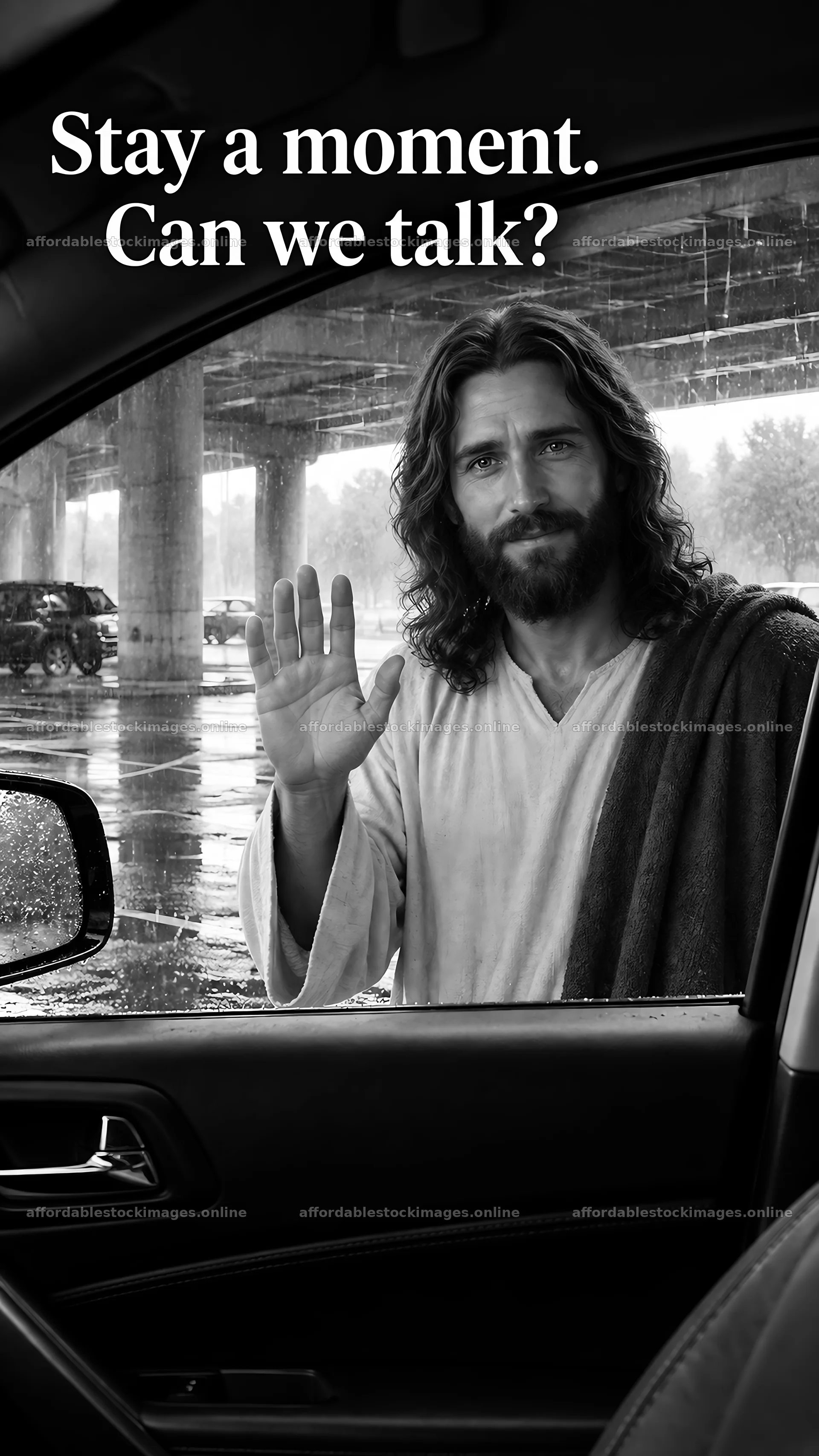 Jesus Christ welcomes and invites conversation – stock images 5811x10326