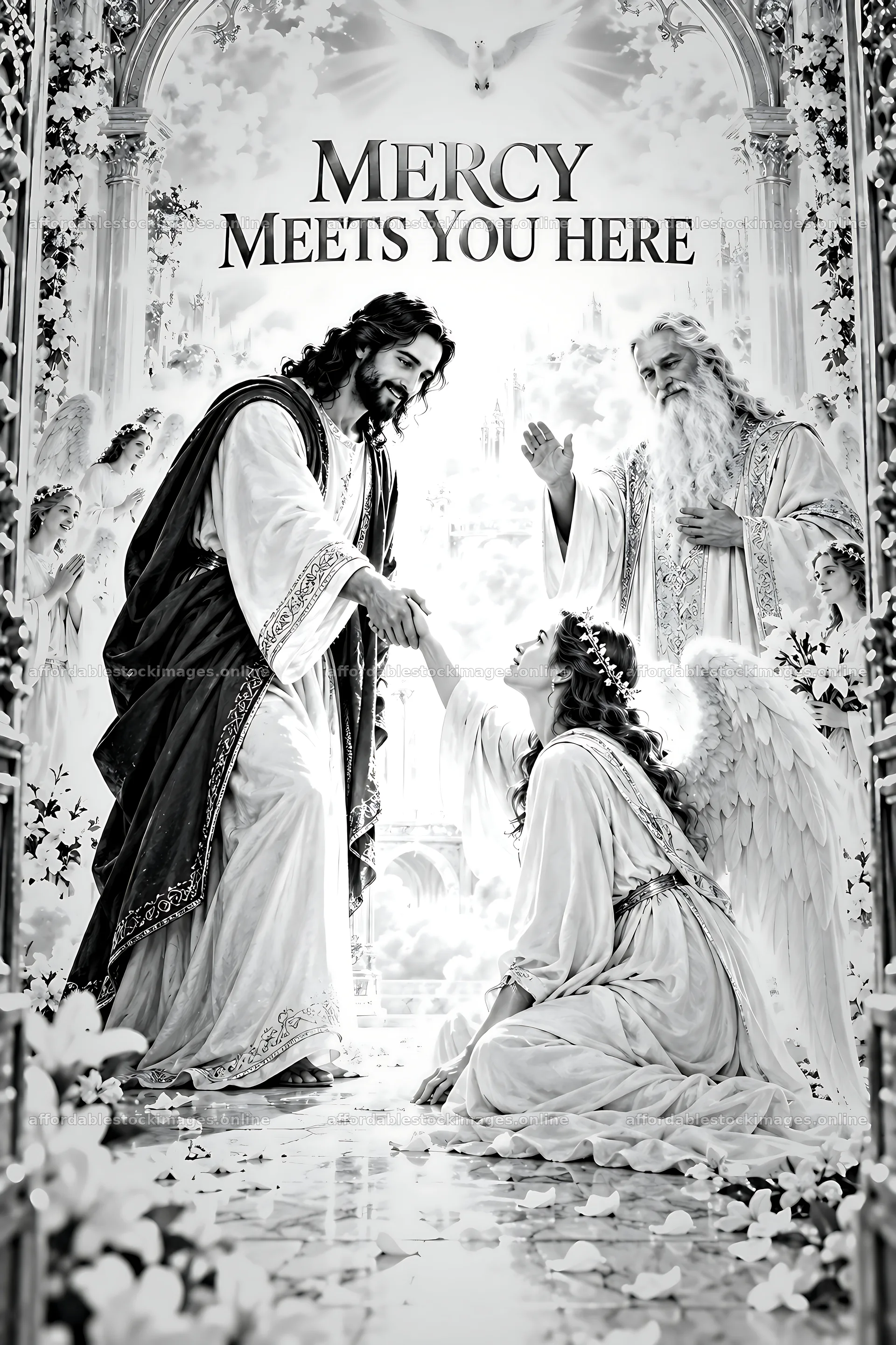 Mercy meets you here in a sacred moment of connection – stock images 6480x9722