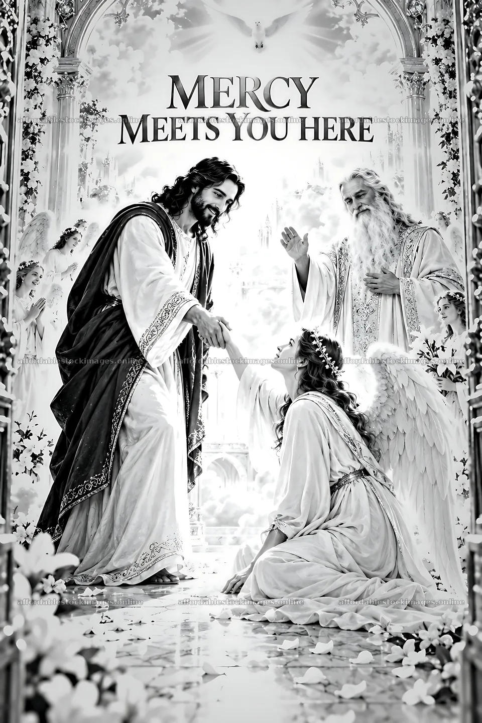 Mercy meets you here in a sacred moment of connection – stock images 6480x9722