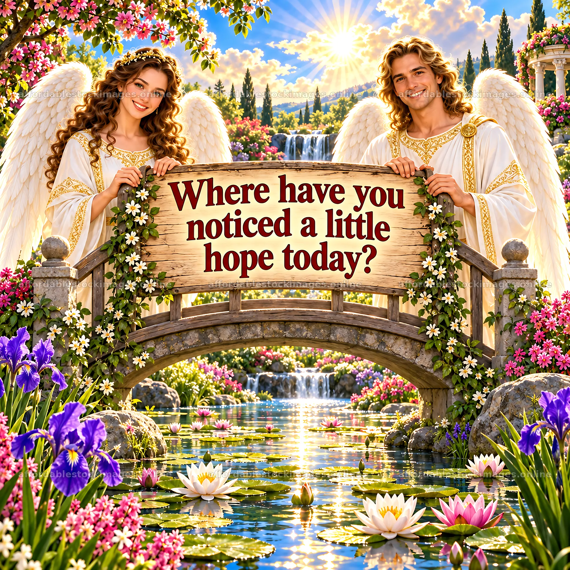 Jesus Christ with angels sharing a message of hope – stock images 7746x7746