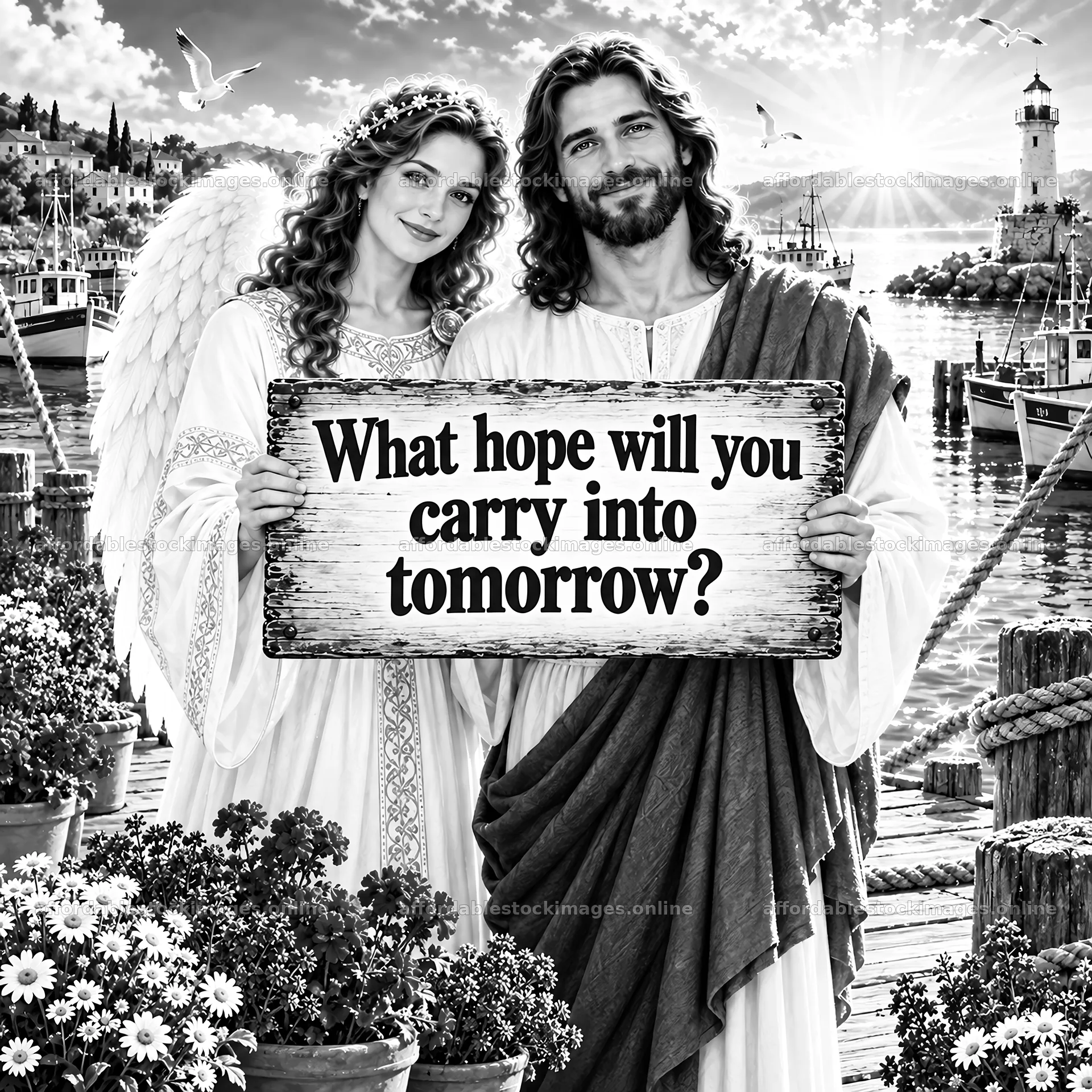Jesus Christ sharing hope with a message for tomorrow – stock images 7746x7746