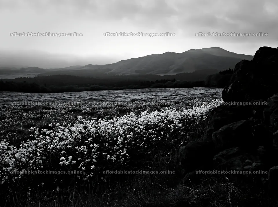 Kumamoto volcanic meadow dark rock foreground with green – stock images 9174x6866