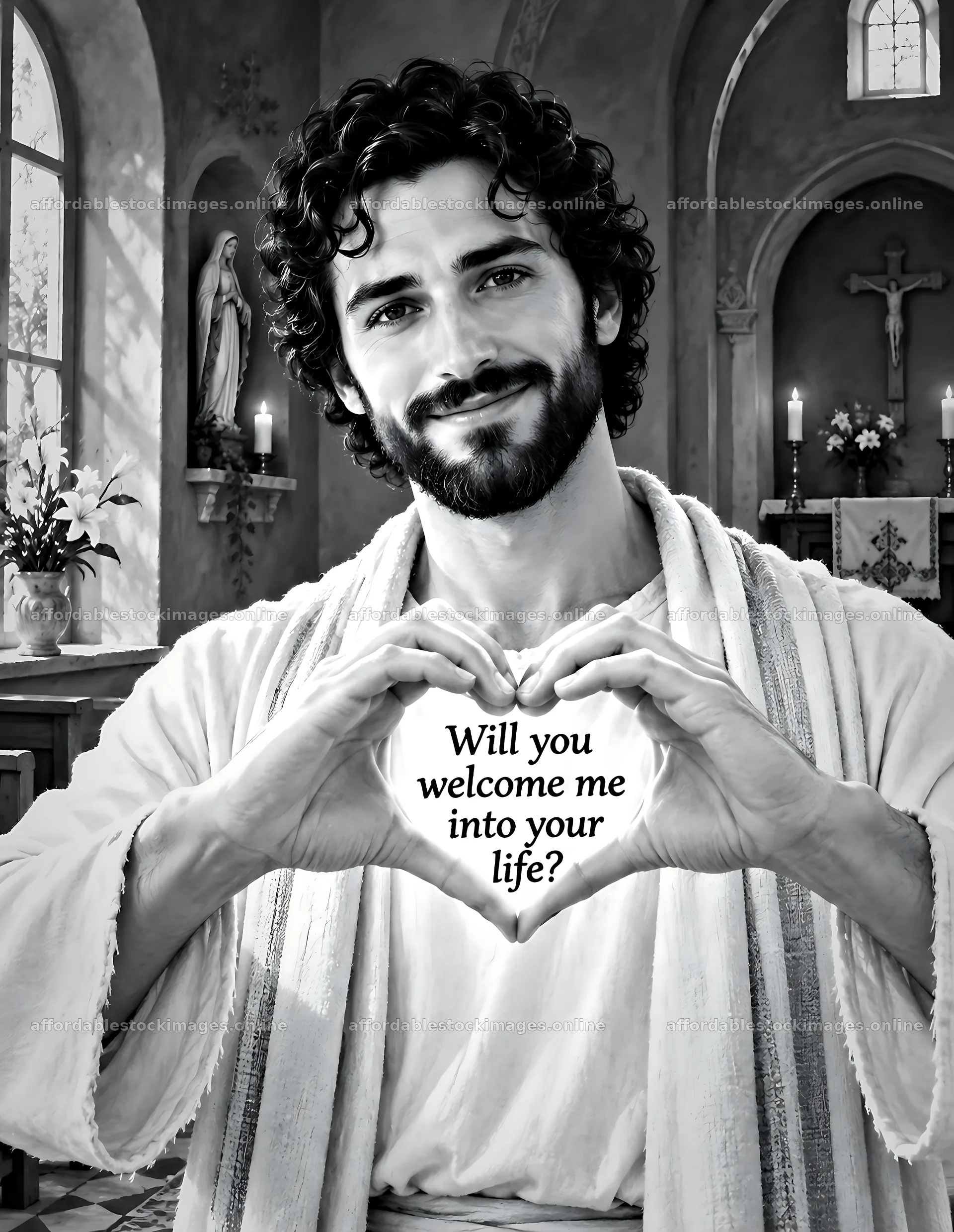 Will you welcome me into your life at the Blue Chapel – stock images 6986x9018