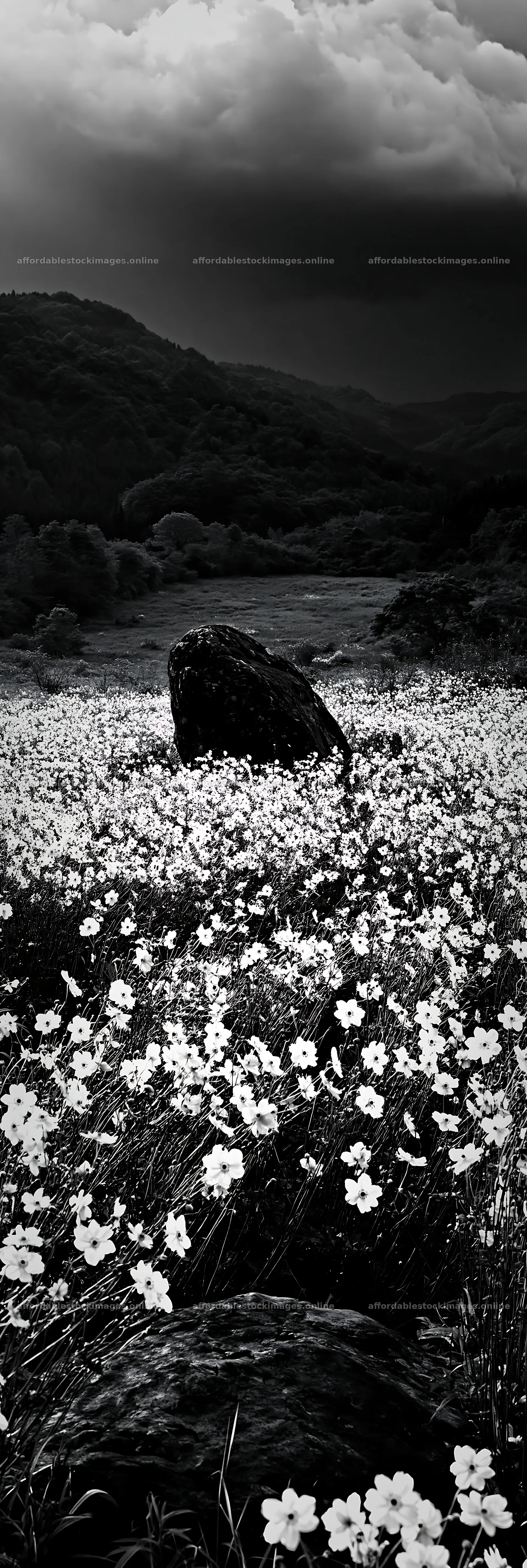 Miyagi spring recovery meadow mossy stone – stock images 4602x13690