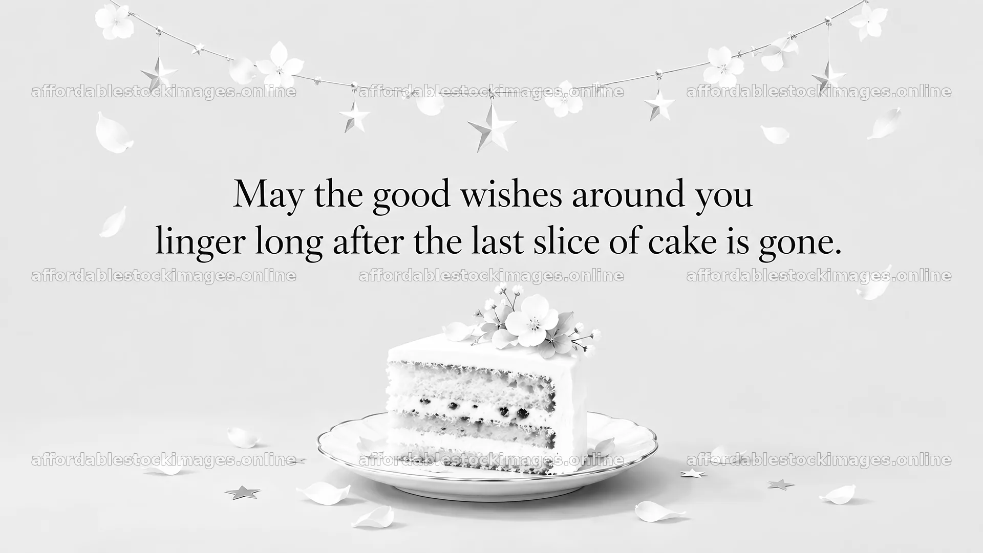 Monochrome Birthday Cake Greeting Card – stock images 10324x5812