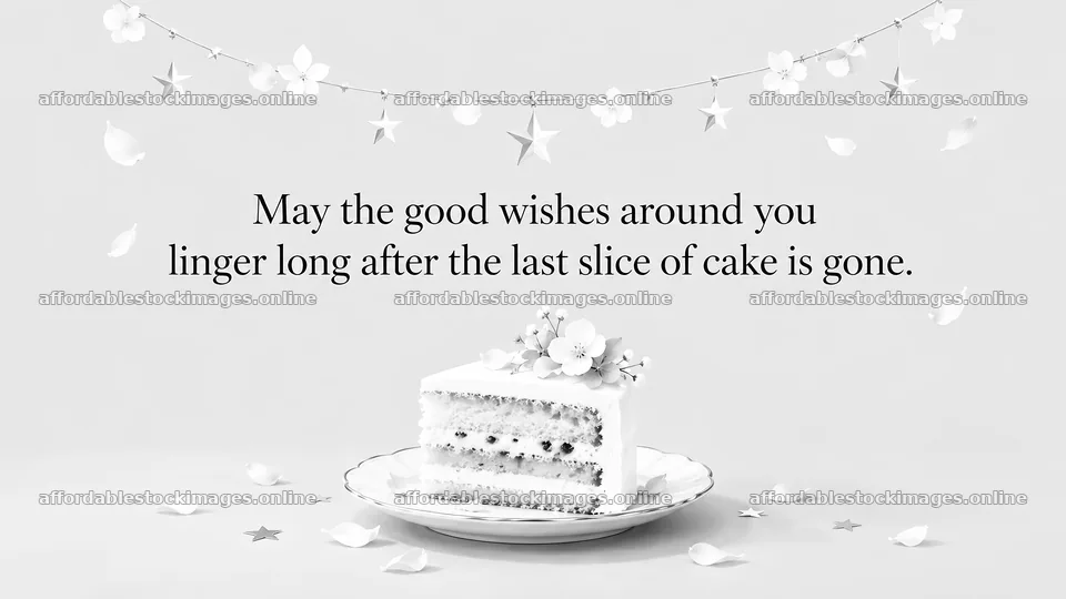 Monochrome Birthday Cake Greeting Card – stock images 10324x5812