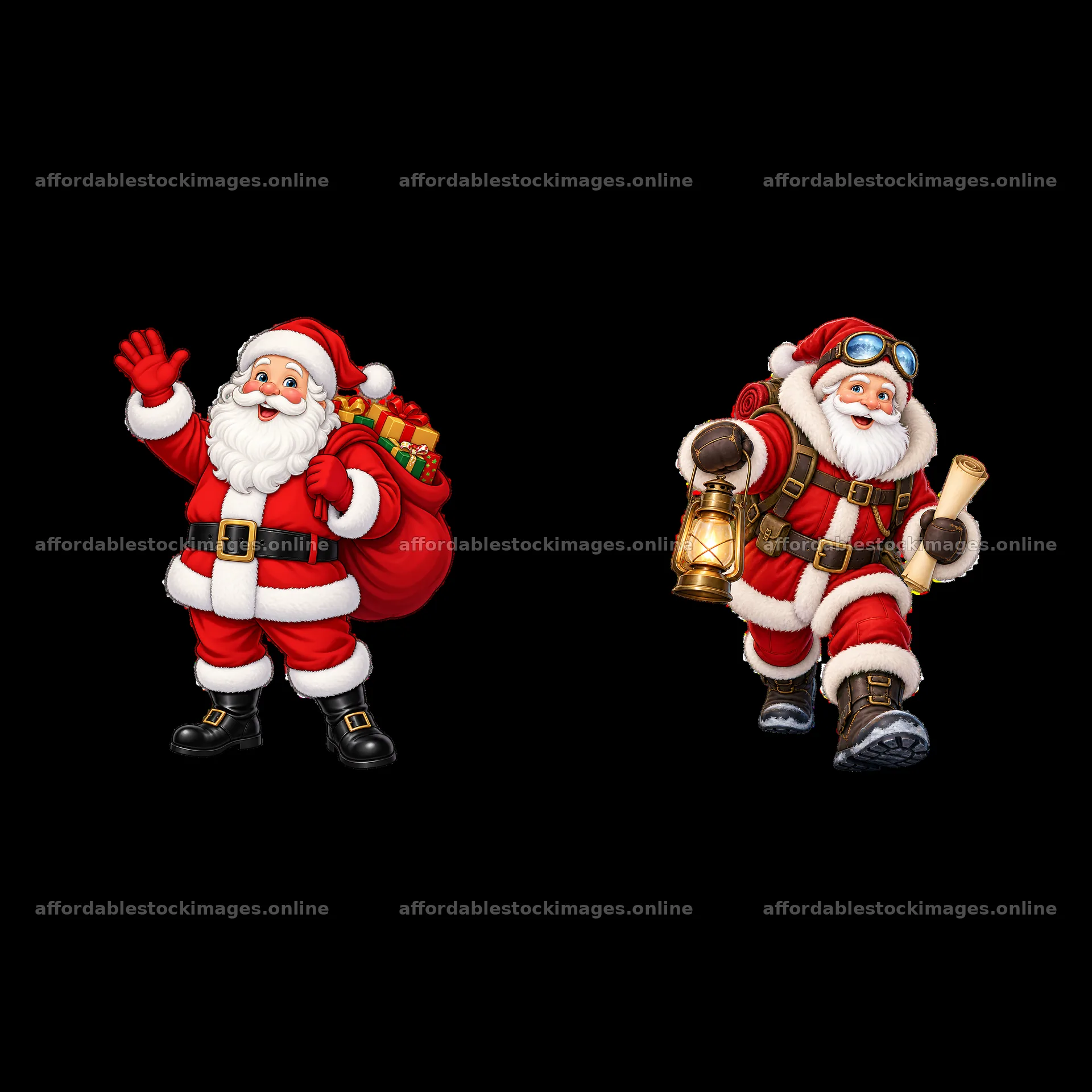Two isolated cartoon figure stickers – stock images 7746x7746
