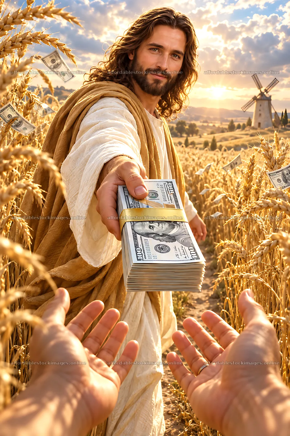 Gift among wheat fields – stock images 6480x9722