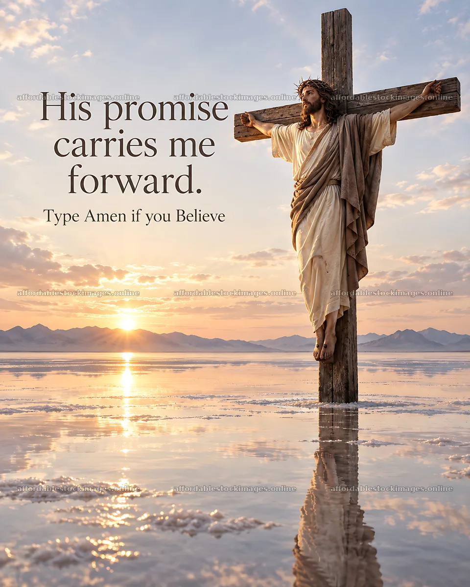 Hope across the salt flats with a figure on a cross – stock images 7100x8872
