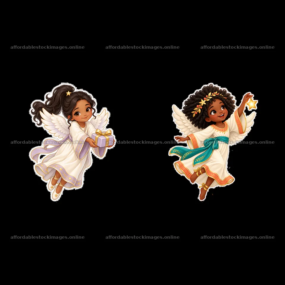 Christ Child figures with gifts and stars for Christmas – stock images 7746x7746