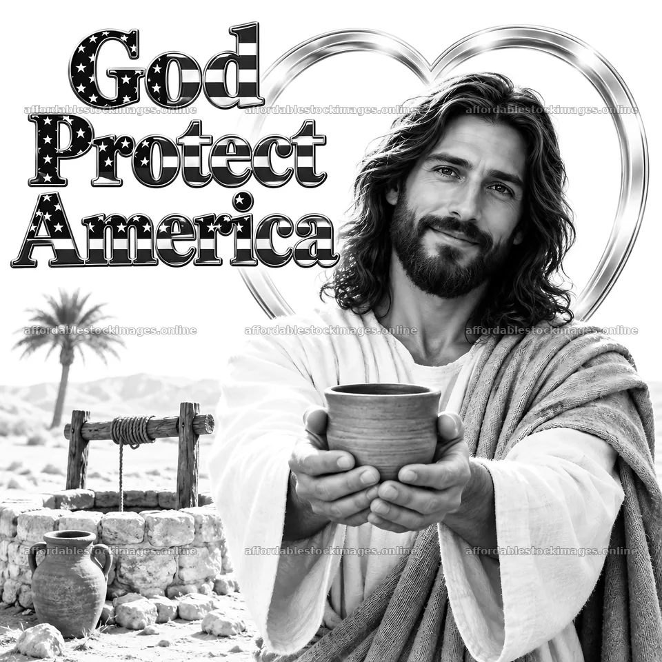 Jesus Christ offering comfort and love to America – stock images 7746x7746