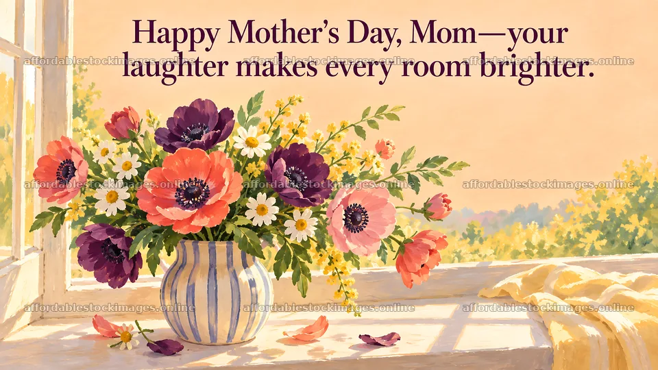 Happy Mother’s Day Floral Greeting for Mom – stock images 10324x5812