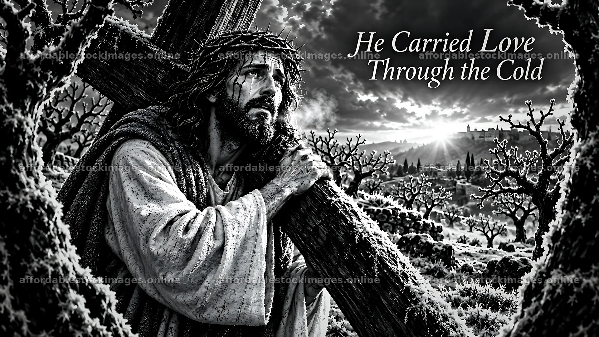He carried love through the cold – stock images 10580x5954
