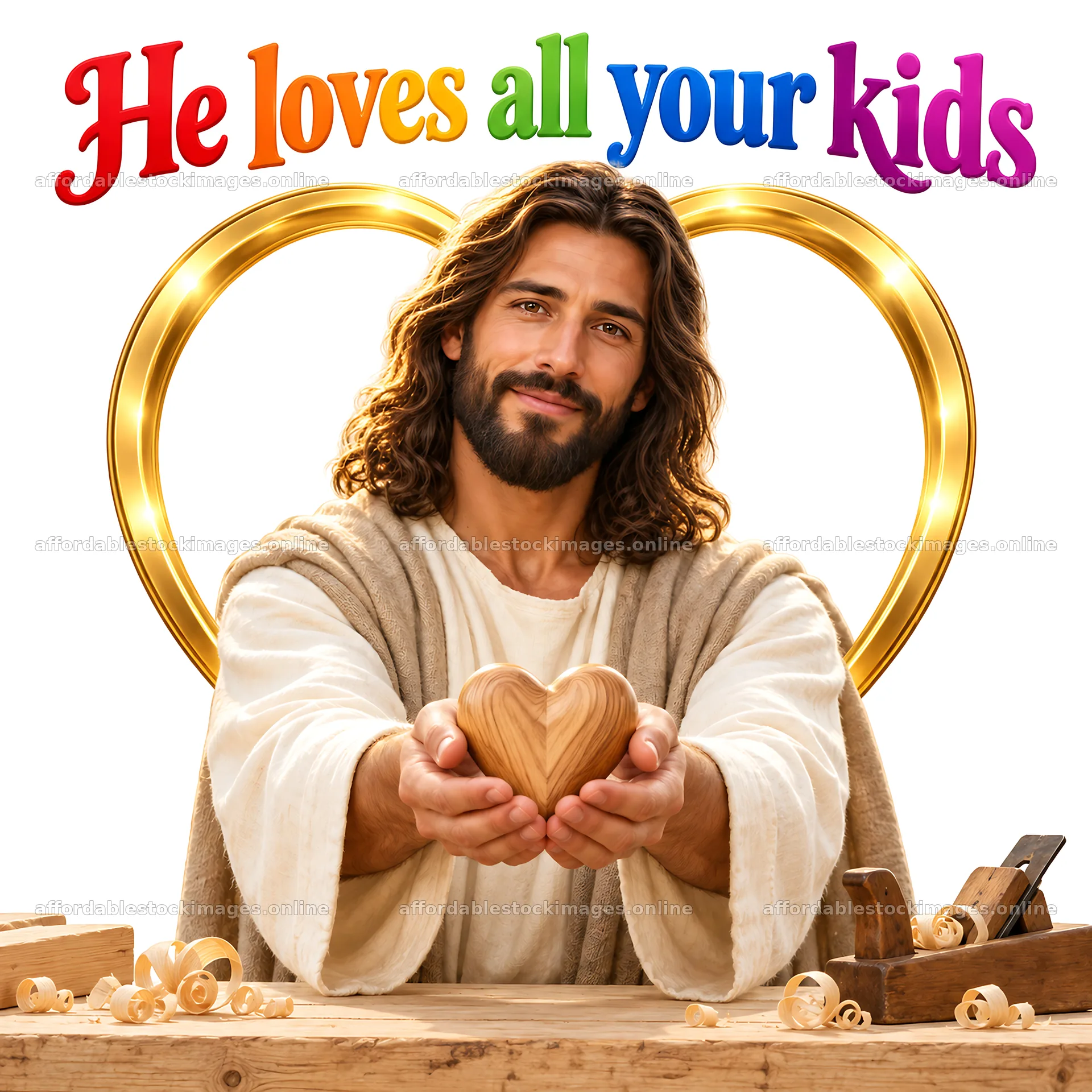 Jesus Christ sharing love with children – stock images 7746x7746
