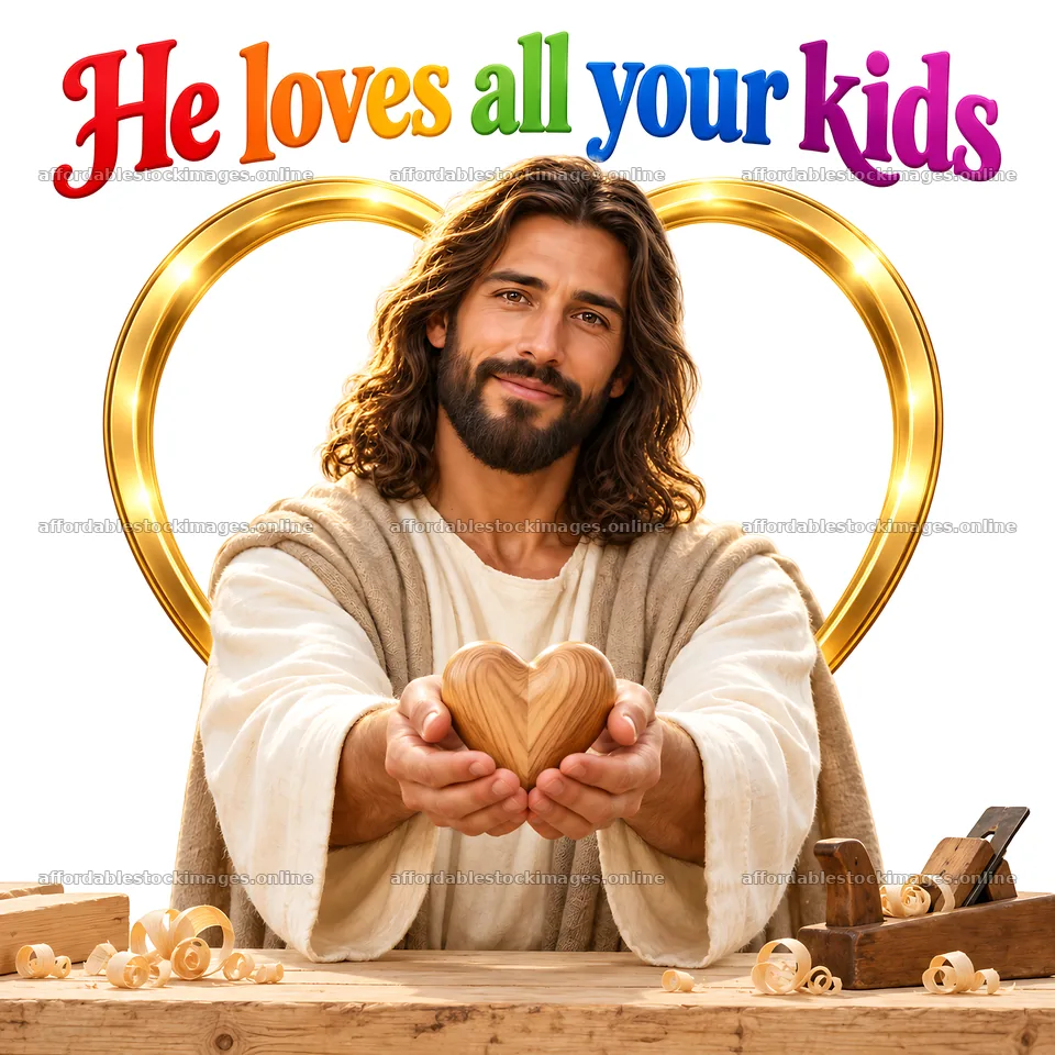 Jesus Christ sharing love with children – stock images 7746x7746