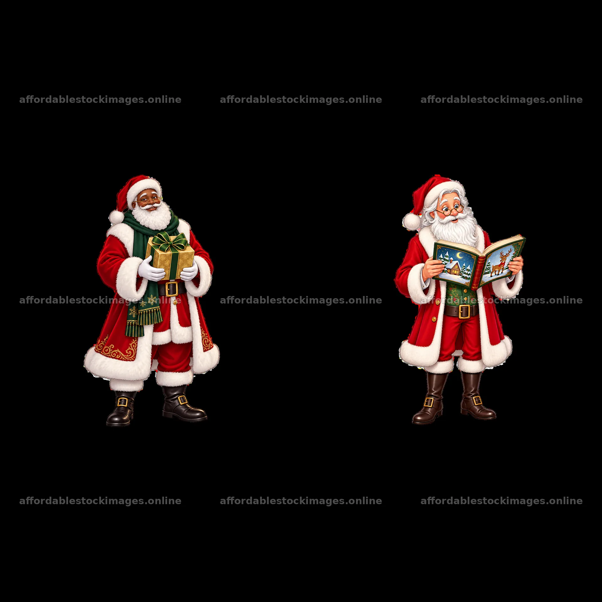 Two isolated cartoon figure stickers – stock images 7746x7746