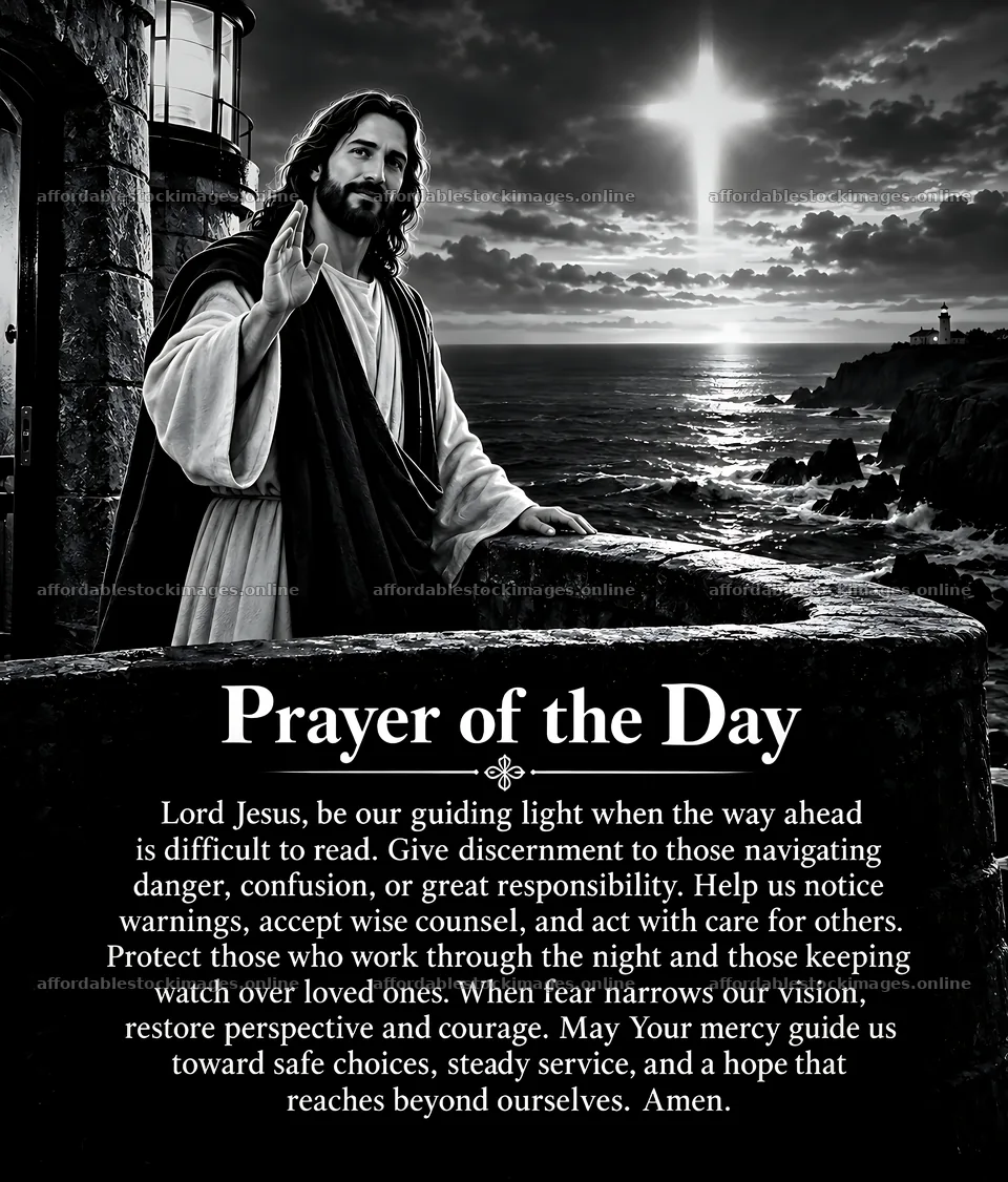 Faith at the lighthouse – stock images 7330x8596