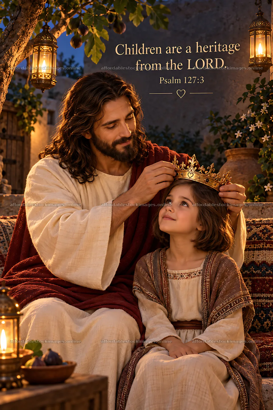 Children receive blessings in the Lantern Courtyard – stock images 6480x9722