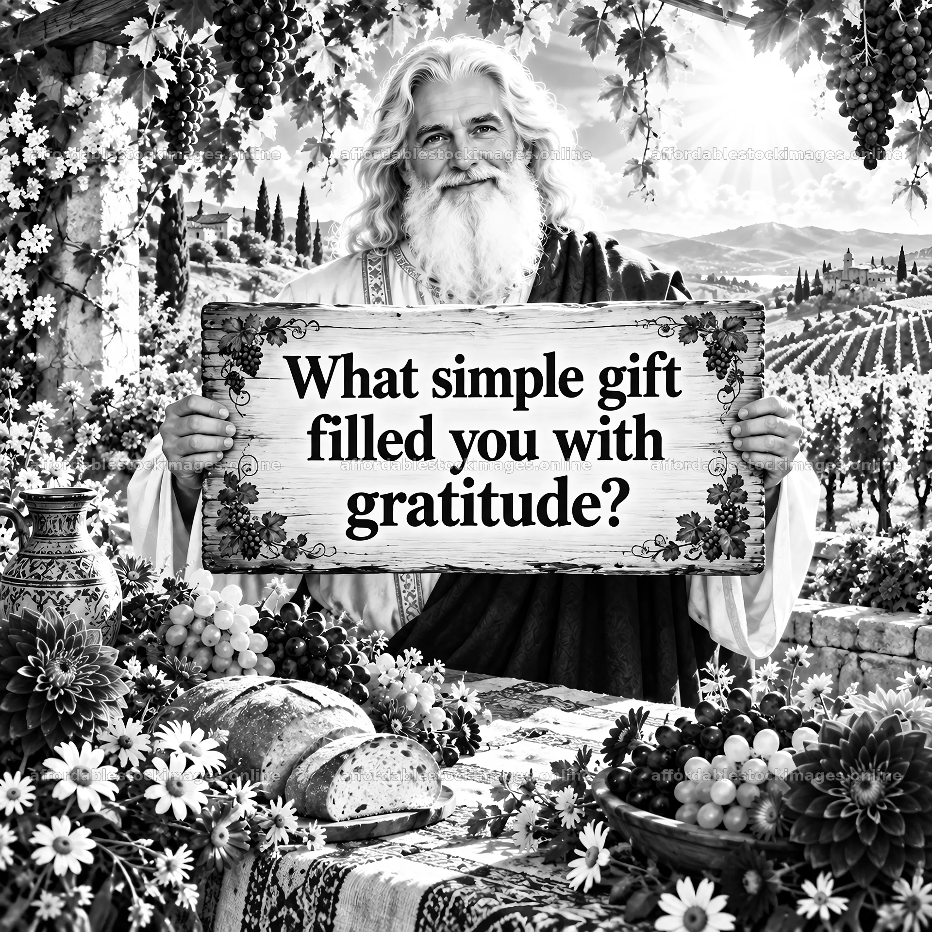 Jesus Christ shares a message of gratitude at a table – stock images 7746x7746