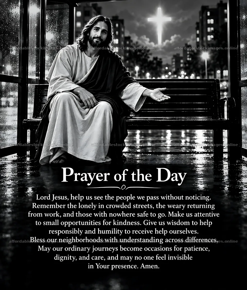 Kindness in the city, a moment of prayer and reflection – stock images 7330x8596