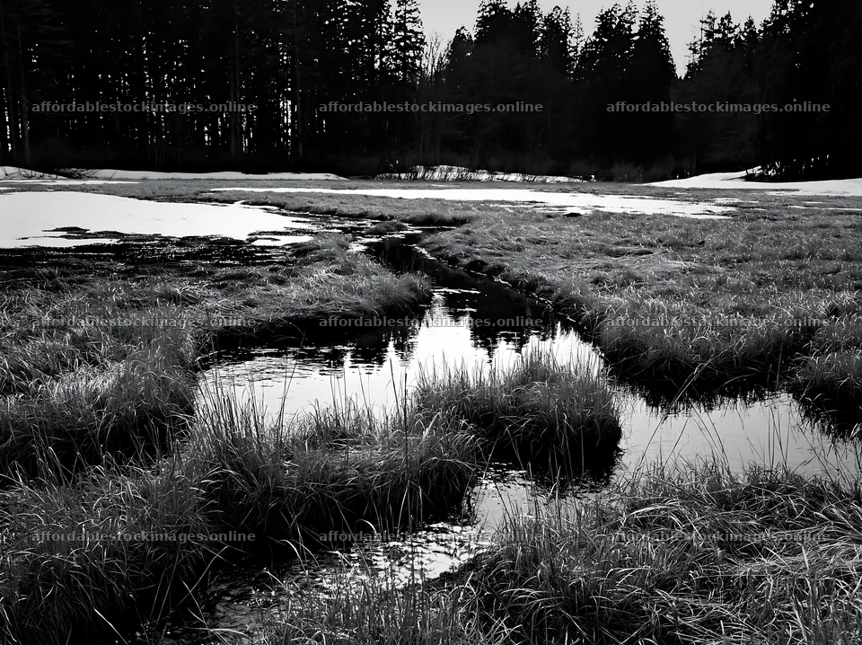 Akita snowmelt meadow with silver grasses – stock images 9174x6866