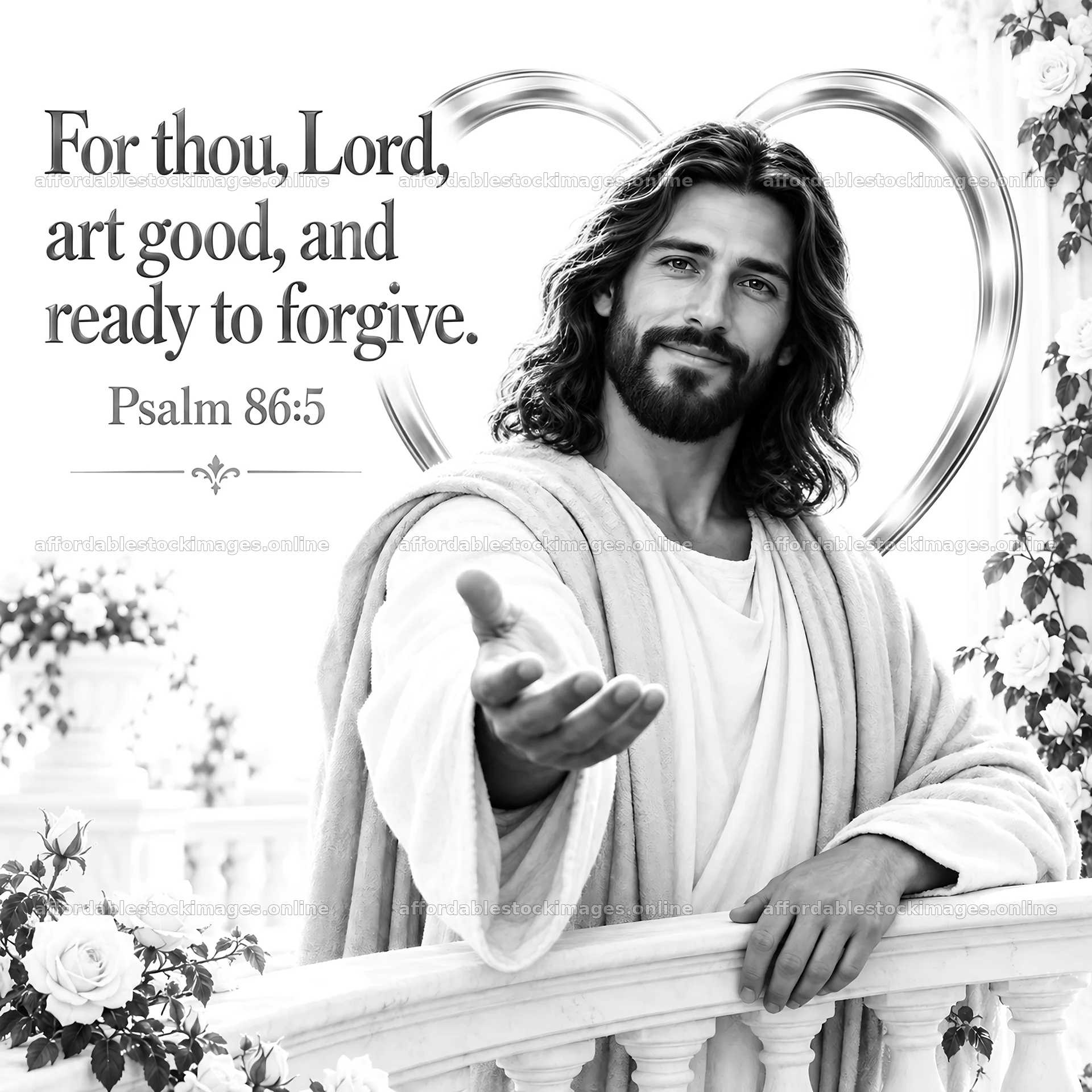 Jesus Christ reaching out with kindness and teaching forgiveness – stock images 7746x7746