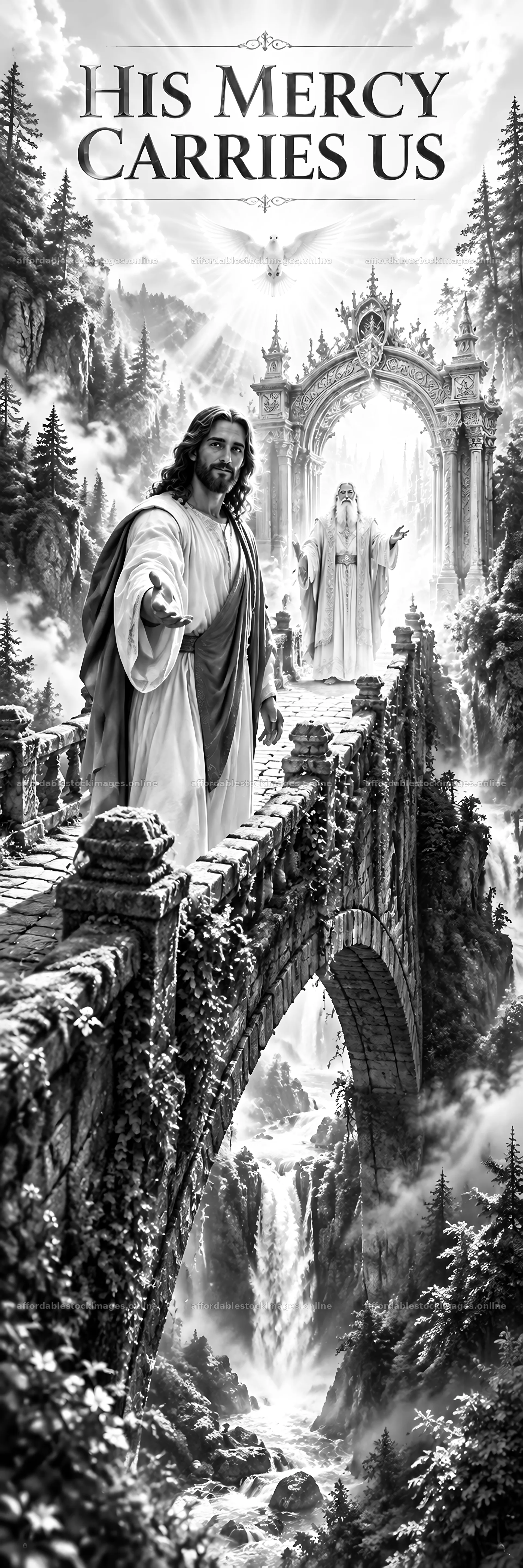 Jesus Christ extends his hand to guide us – stock images 4472x13417