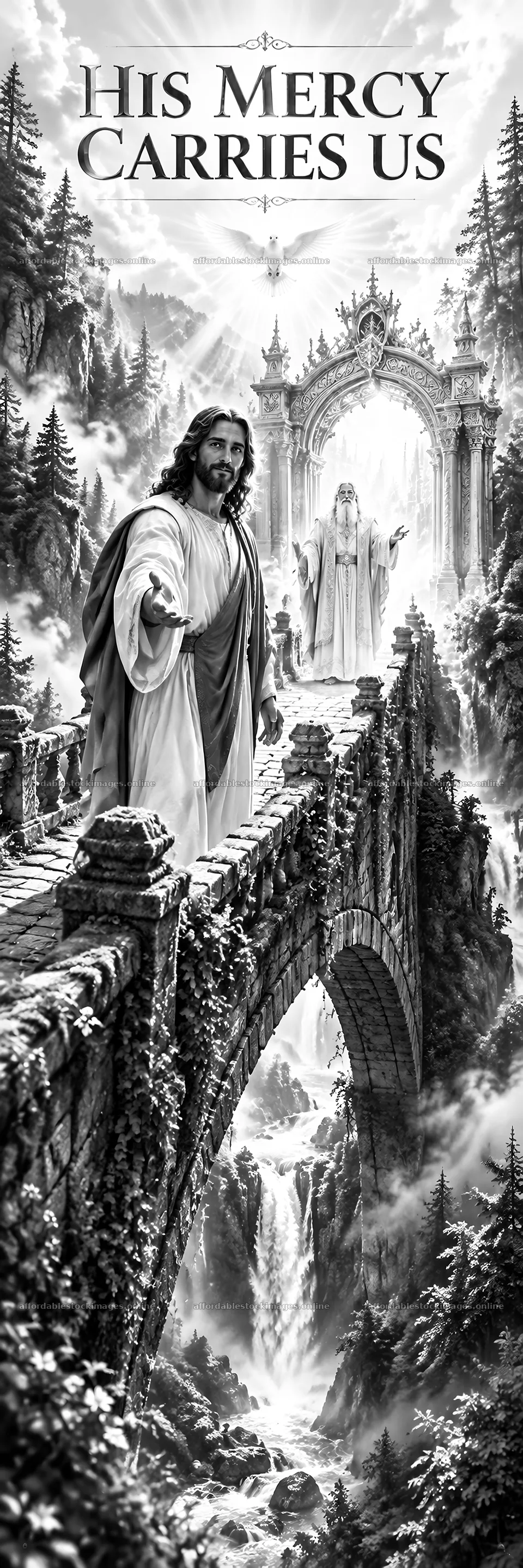 Jesus Christ extends his hand to guide us – stock images 4472x13417