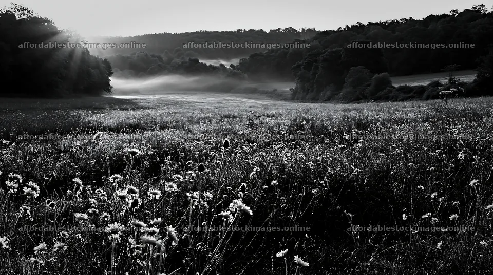 Meadow with knapweed at sunrise in a lush landscape – stock images 10608x5938