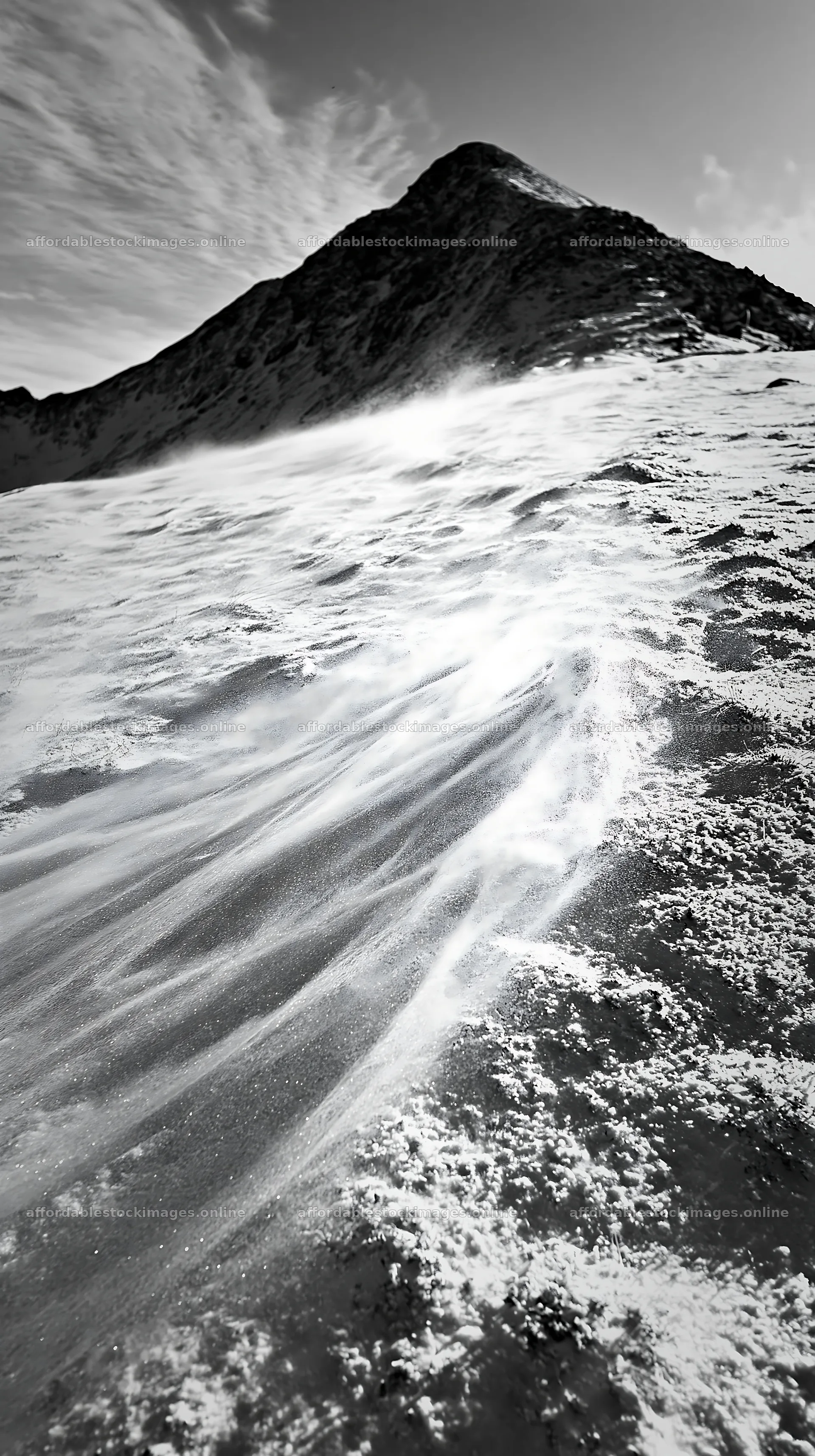 Lofoten coastal meadow winter snow with wind patterns on surface – stock images 5938x10608