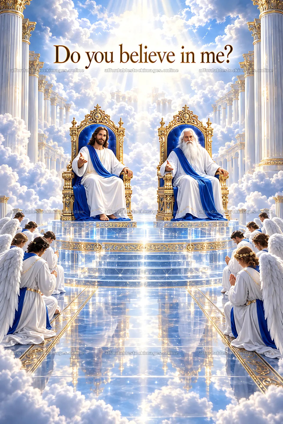 Belief in the celestial court with angels – stock images 6480x9722