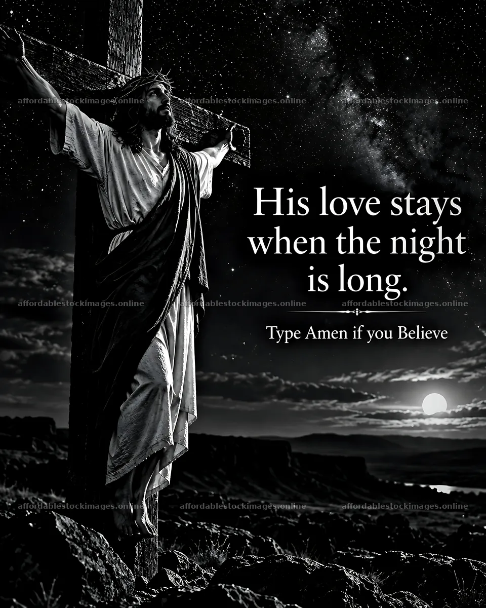 Faith beneath the stars during a dark night – stock images 7100x8872
