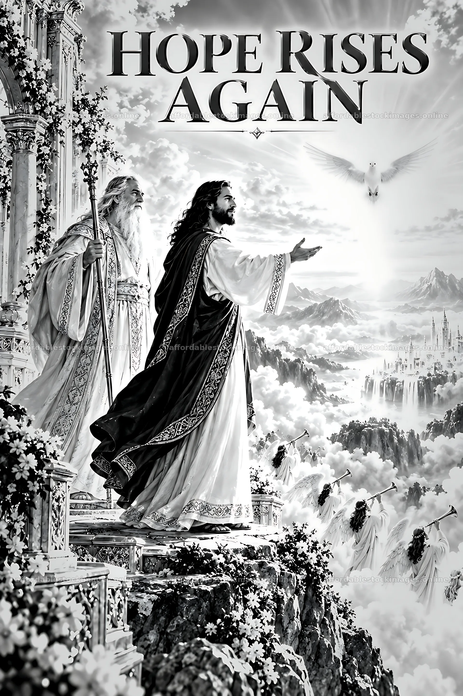 Hope rises again in a vision of renewal and faith – stock images 6480x9722