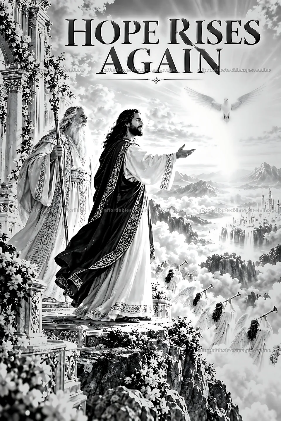 Hope rises again in a vision of renewal and faith – stock images 6480x9722