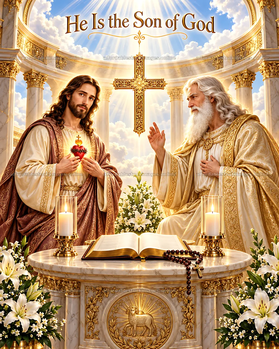 Father's Marble Rotunda scene with figures and religious symbols – stock images 7100x8872