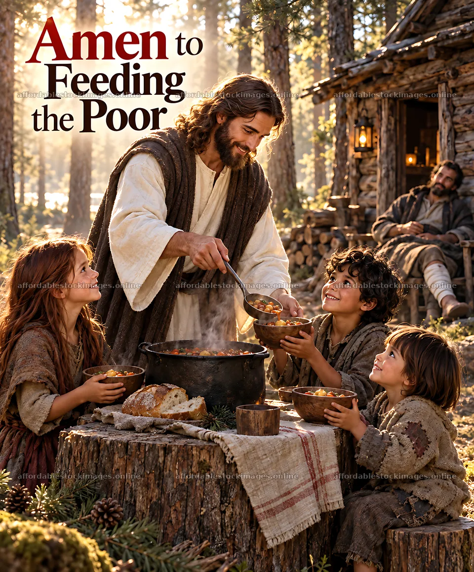 Meal shared in the woods with children and a man – stock images 7228x8716