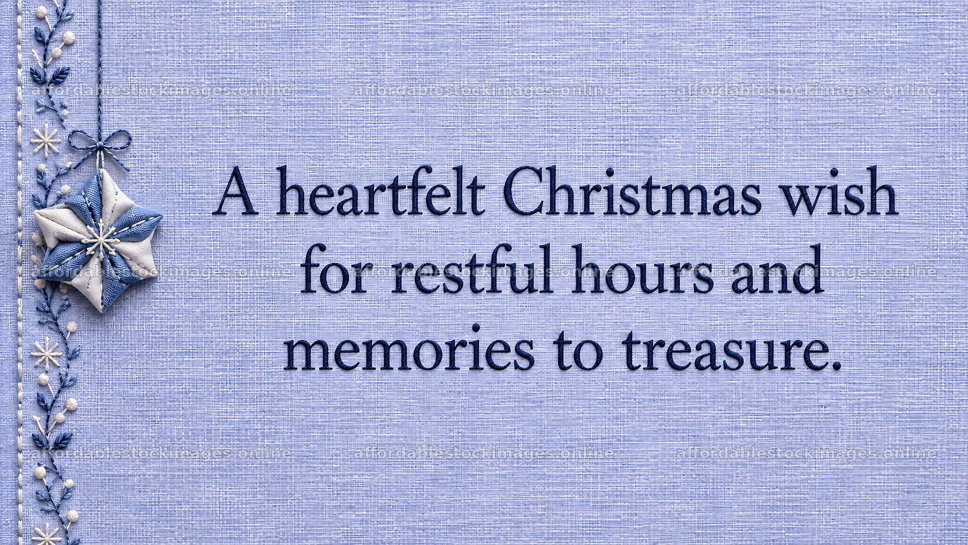 Blue Christmas Greeting with a Restful Holiday Wish – stock images 10324x5812