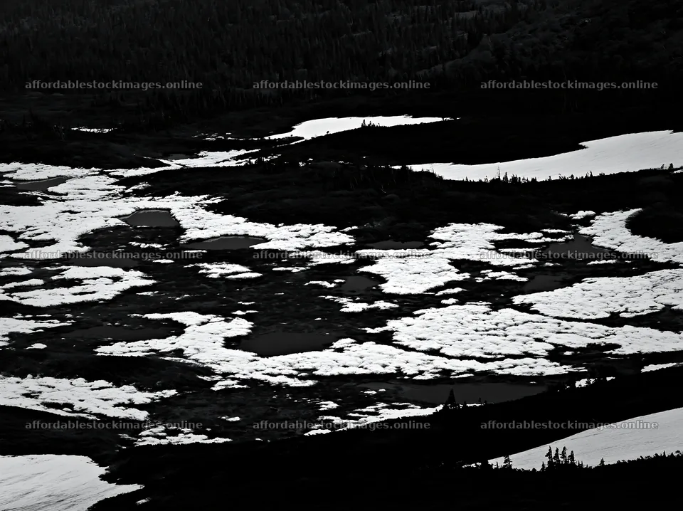 Akita snowmelt meadow with silver grasses and patches of water – stock images 9174x6866