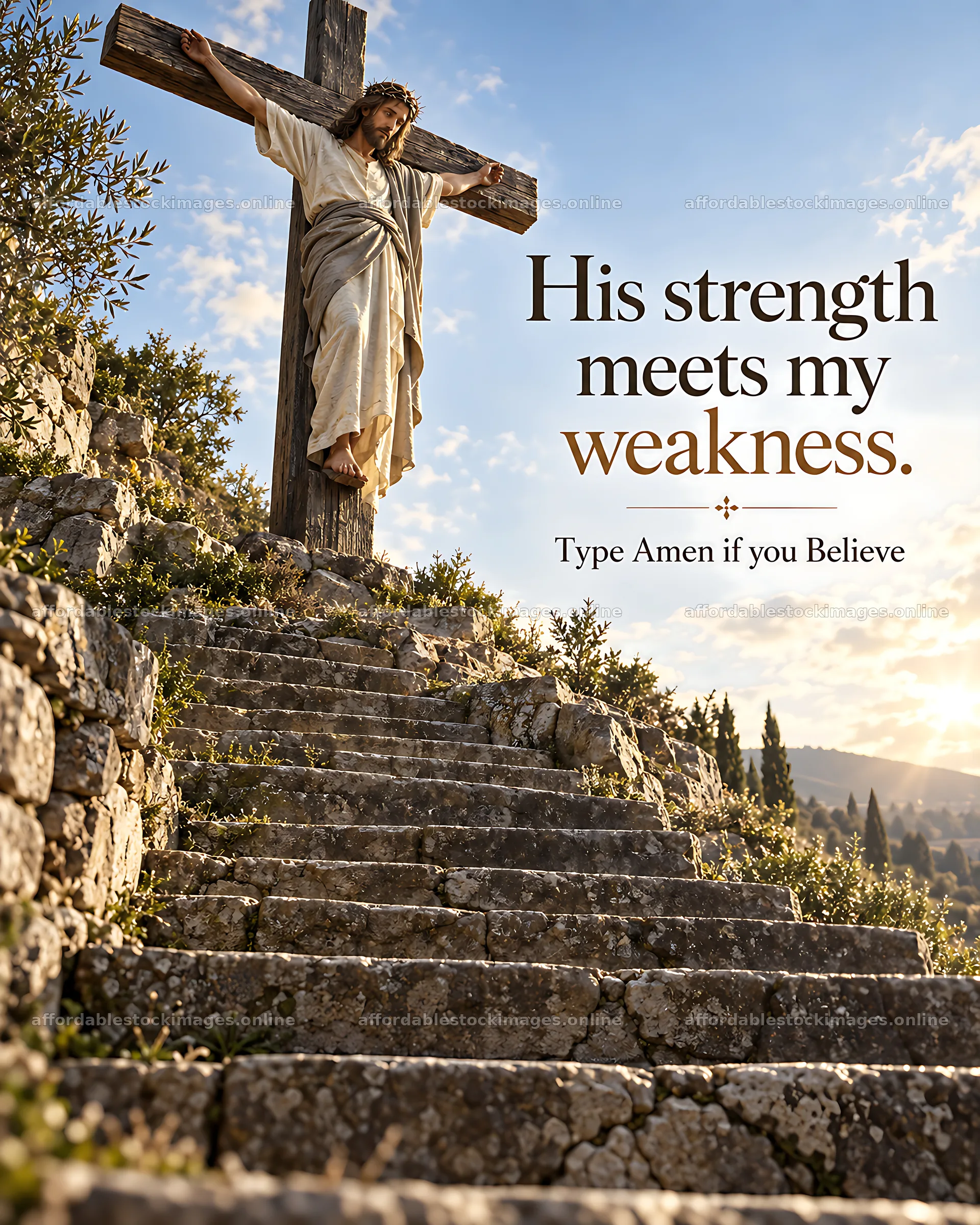 Strength on the stone steps – stock images 7100x8872