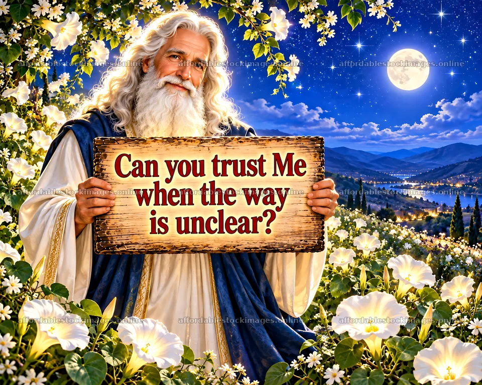 Jesus Christ holding a sign with a message in a beautiful – stock images 8659x6930