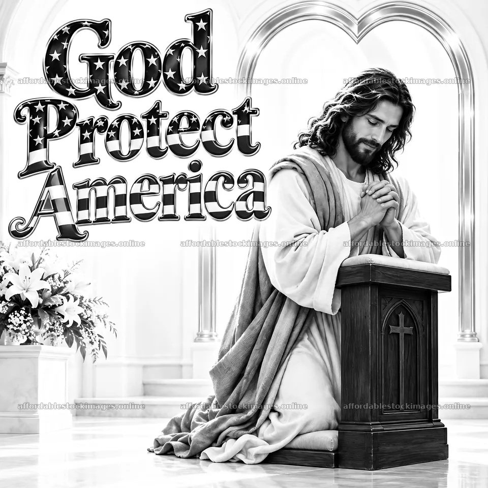 Jesus Christ praying for America – stock images 7746x7746
