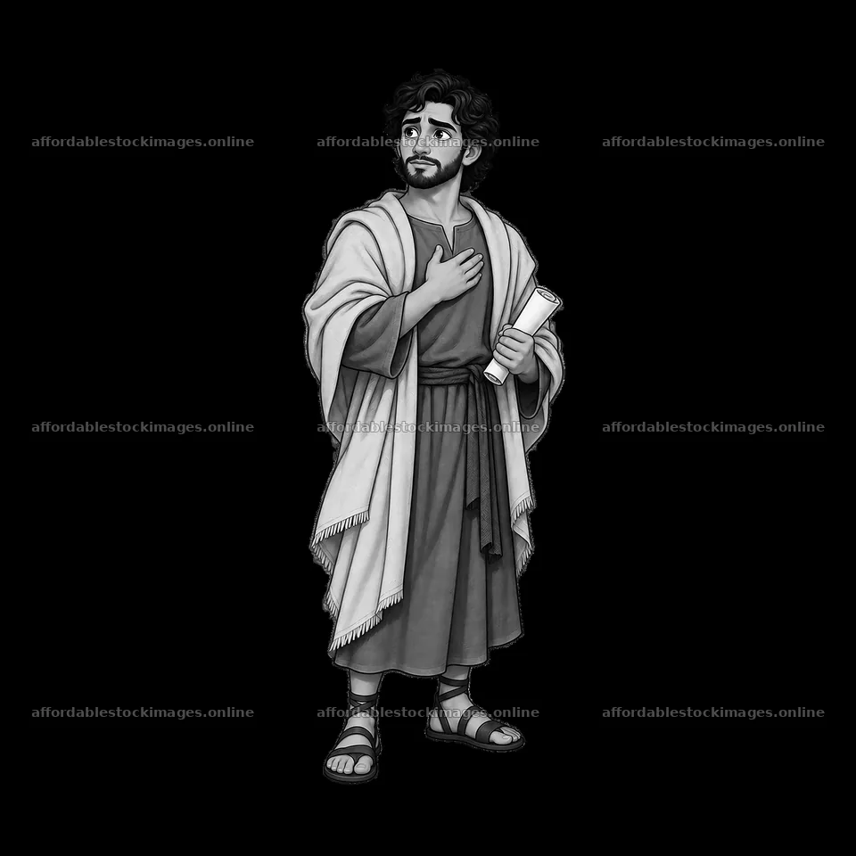Jesus on the cross with expression of compassion and sorrow – stock images 7746x7746